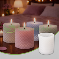 Silicomolds - 2.5" X 2.5" Chequered Round Pillar Mold - URP389CM