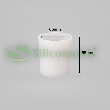 Silicomolds - 2.5" X 2.5" Chequered Round Pillar Mold - URP389CM