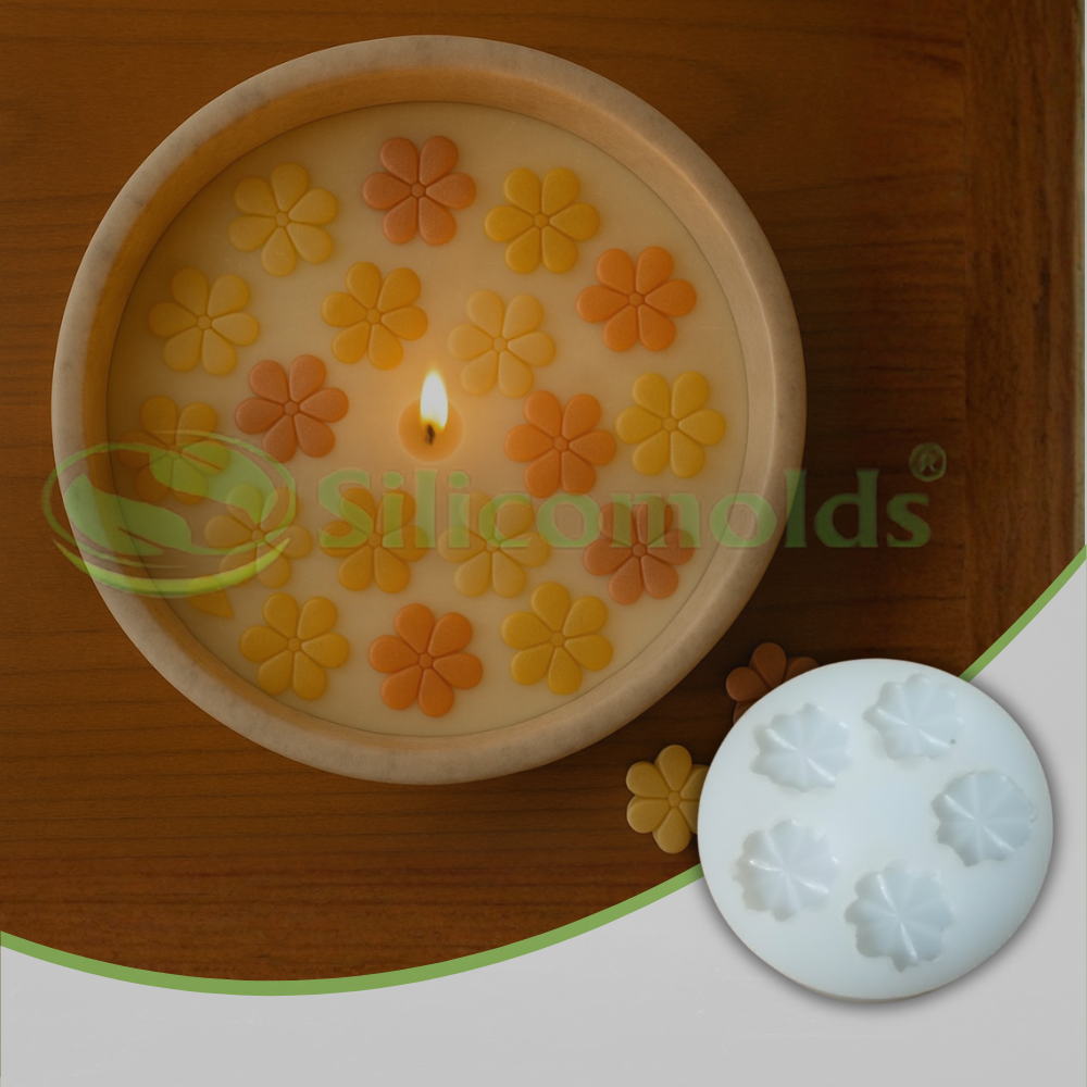 Silicomolds - Flat Petals Candle / Wax Silicone Mold - URP364CM