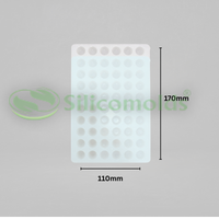 Silicomolds - Ghee Diya Mold - 1gms - Flat Bottom - 13 X 8.5 mm - 60 Cavities - URP368GD