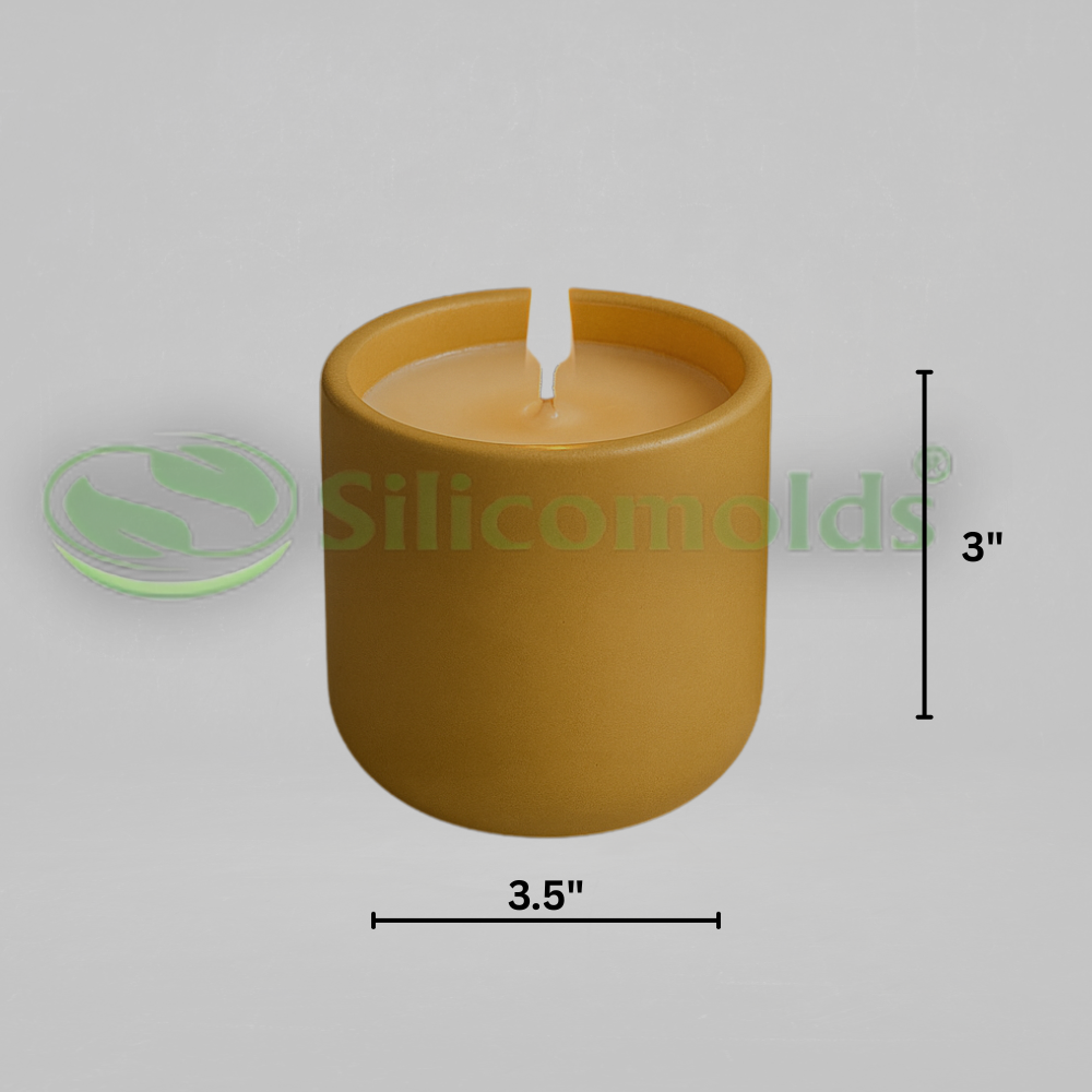 Silicomolds - Silicone candle/wax jar mold with lid - 3.5"W x 3" L - rounded bottom -URP353WM