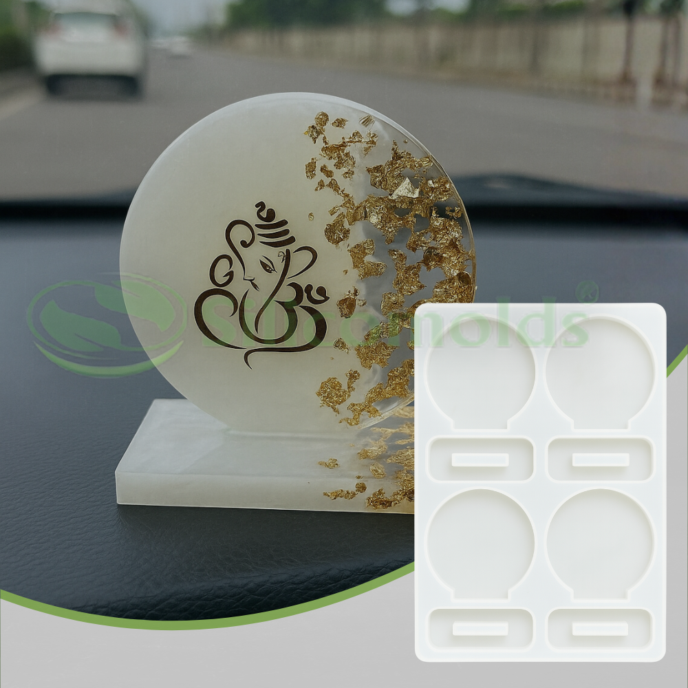 SILICOMOLDS - 3" Round Silicone Cardash / Photoframe Mold- 4 Cavities - URP356RM.