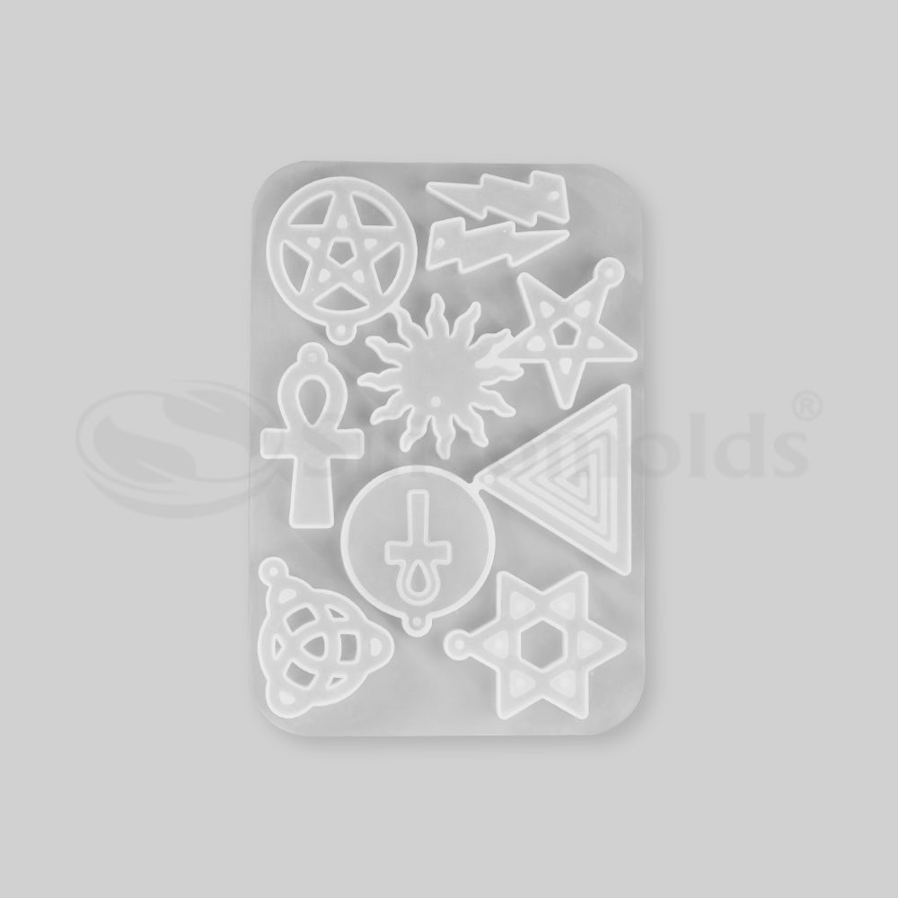 SILICOMOLDS-9 SHAPE PENDANT MOLD-URP-298-RM