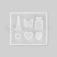 SILICOMOLDS - HEART, EIFFEL TOWER VARIOUS JEWELLERY MOLD - URP230-RM