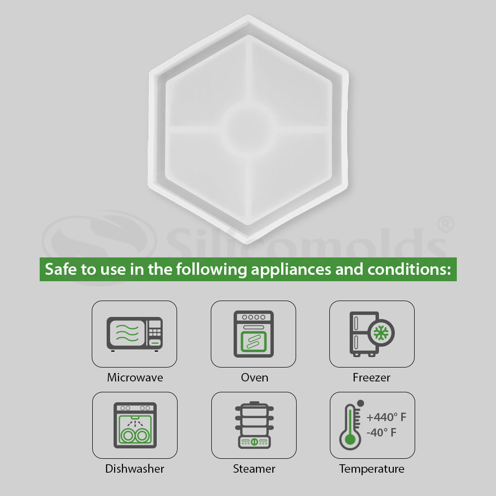 SILICOMOLDS - 4" HEXAGONAL TRINKET MOLD - URP136-RM