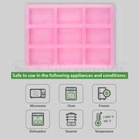 SILICOMOLDS - 95gms - Rectangle Shape -  9 Cavities Silicone Soap Mold-URP058SM