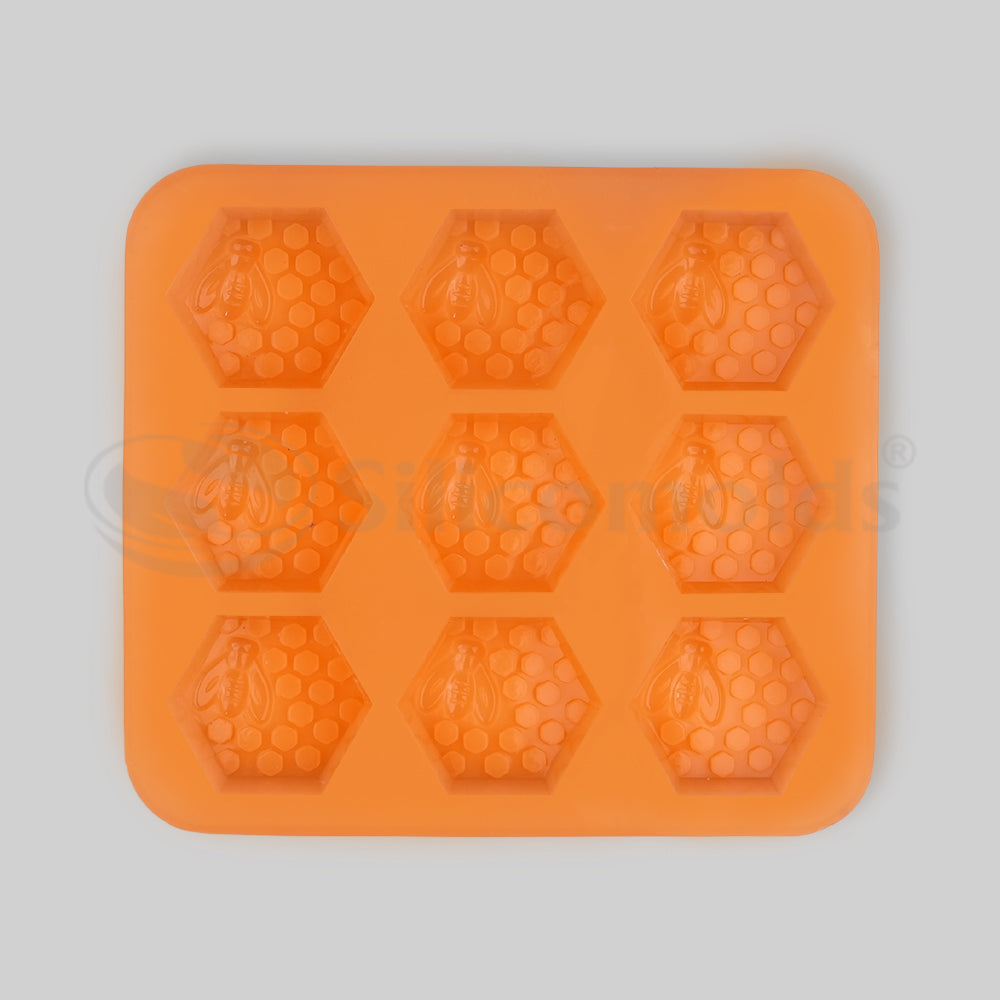 SILICOMOLDS - 70gms-Honey Bee – 9 Cavities Silicone Soap Mold -URP042SM