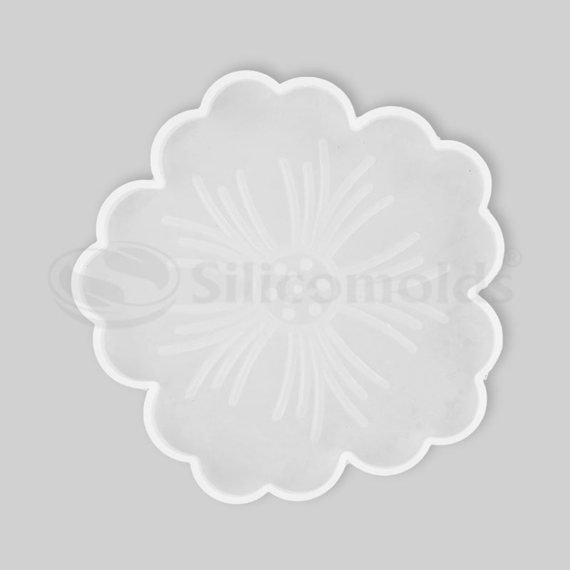 "SILICOMOLDS - 4.5 " X 7mm - FLOWER COASTER MOLD - URP105RM