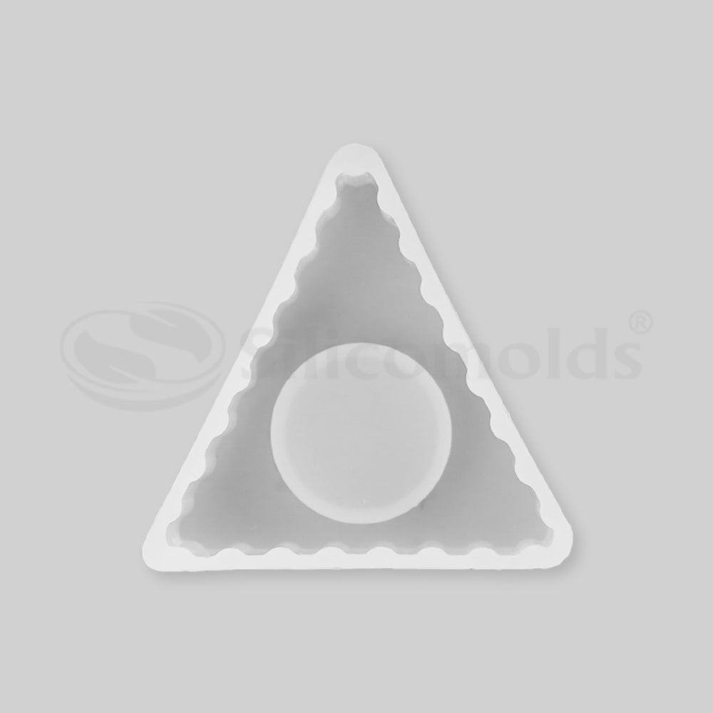 SILICOMOLDS - 4" TRIANGLE SHAPE - TEALIGHT CANDLE HOLDER MOLD - URP152- RM