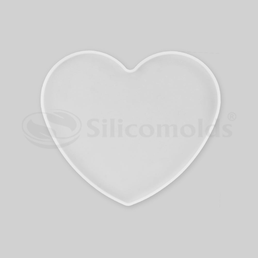 SILICOMOLDS - 6" X 5mm - SILICONE HEART SHAPE COASTER MOLD - URP208- RM