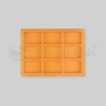 SILICOMOLDS - 90gms - Rectangle Shape -  9 Cavities Silicone Soap Mold-URP049SM