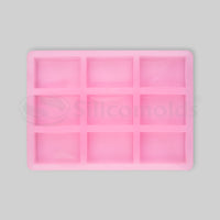 SILICOMOLDS - 95gms - Rectangle Shape -  9 Cavities Silicone Soap Mold-URP058SM