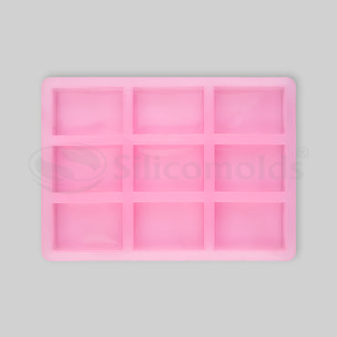 SILICOMOLDS - 95gms - Rectangle Shape -  9 Cavities Silicone Soap Mold-URP058SM