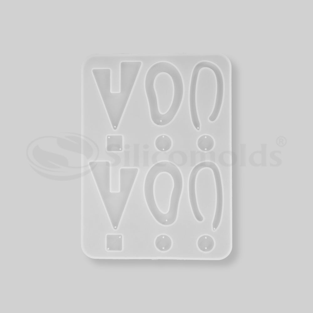 SILICOMOLDS - SILICONE EARRING MOLD - 6 SHAPE - URP206-RM