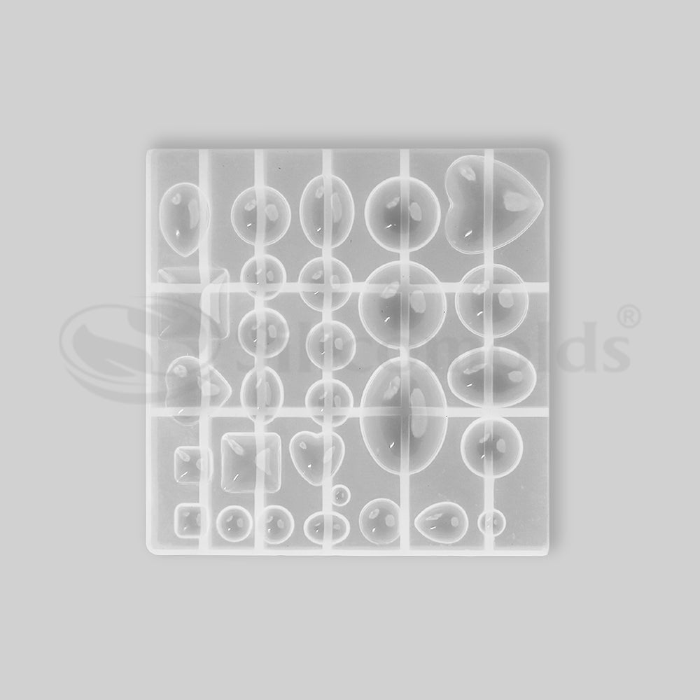 "SILICOMOLDS - 29 CAVITY VARIOUS GEMSTONE MOLD - URP212-RM"