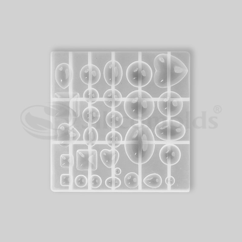 "SILICOMOLDS - 29 CAVITY VARIOUS GEMSTONE MOLD - URP212-RM"