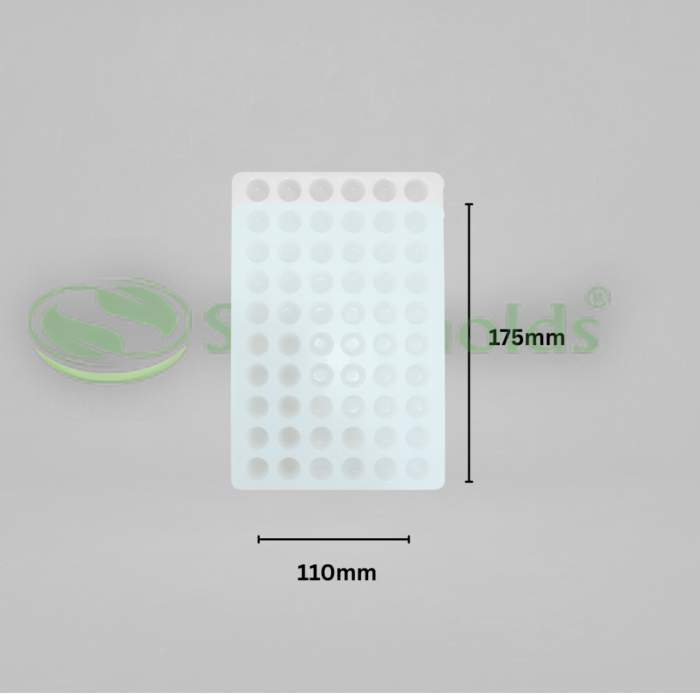 Silicomolds - Ghee Diya Mold - 0.75gms - Round Bottom - 20 X 10 Mm - 60 Cavities - URP373GD