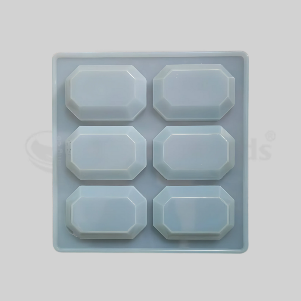 SILICOMOLDS - 85gms - Octagonal Shape - 6 Cavities Silicone Soap Mold-URP057SM