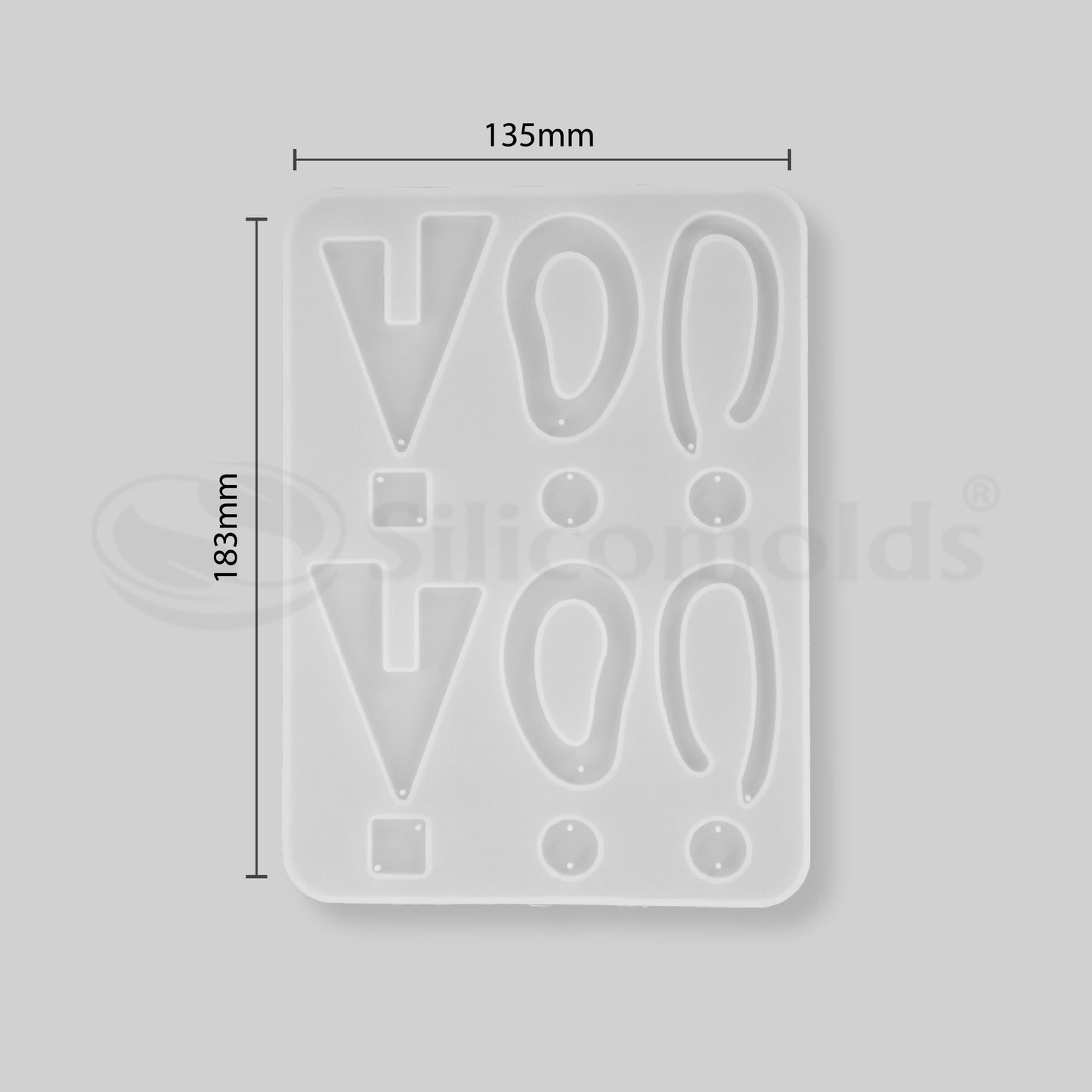 SILICOMOLDS - SILICONE EARRING MOLD - 6 SHAPE - URP206-RM