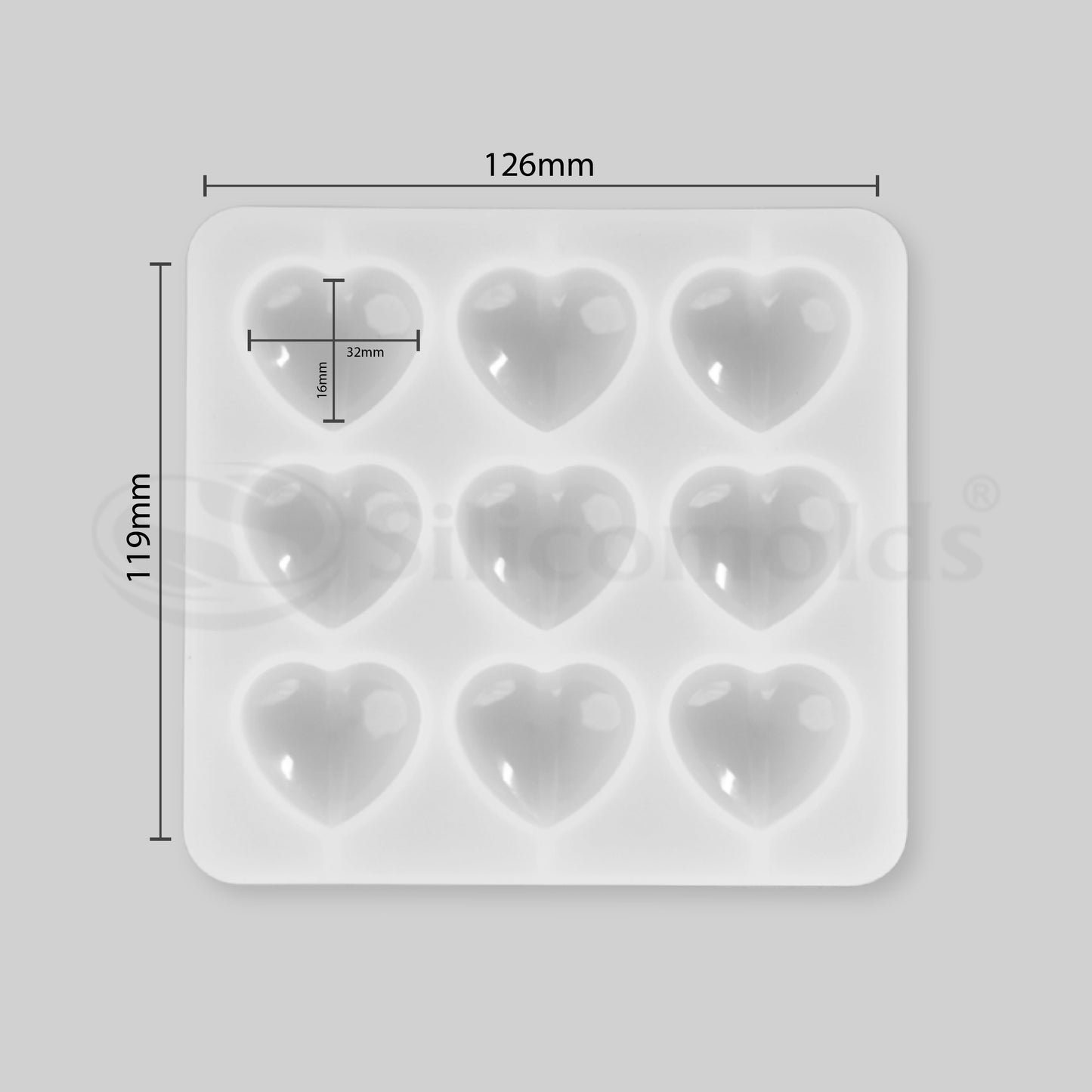 SILICOMOLDS-LITTLE HEART 9 CVT -URP231-RM