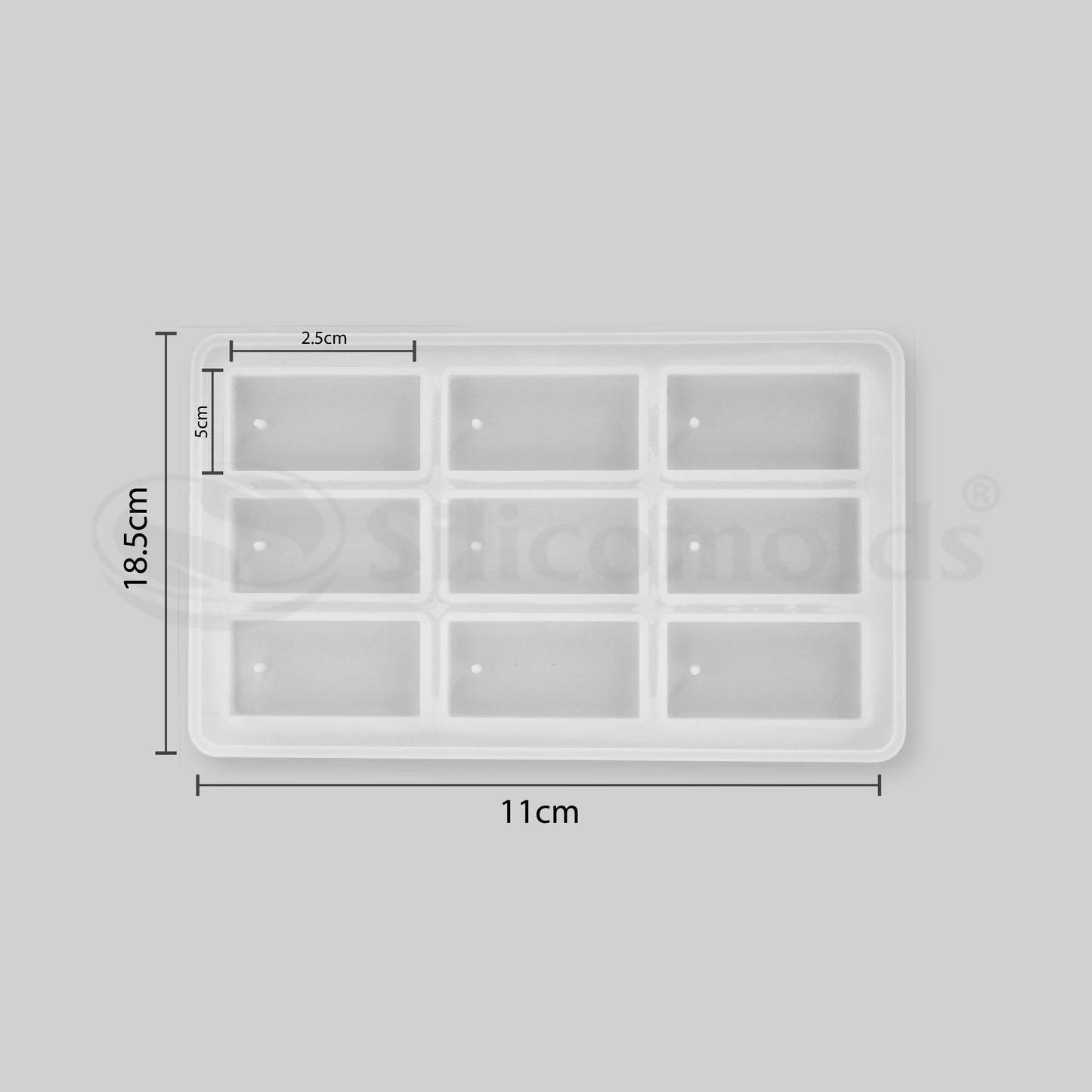 SILICOMOLDS - 1" X 2" X 5MM - 9 CAVITY - SILICONE MOLD - URP249-RM