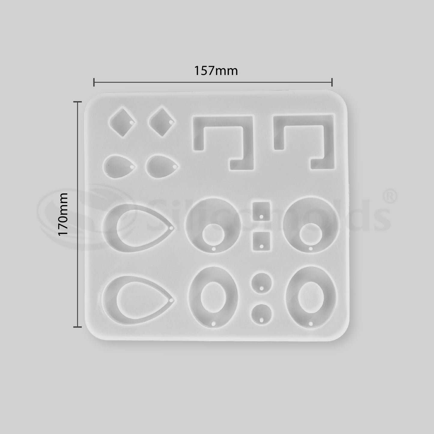 SILICOMOLDS - SILICONE EARRING MOLD - 8 SHAPE - URP204-RM