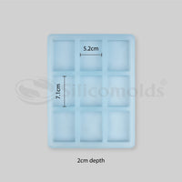 SILICOMOLDS - 75gms - Rectangle Shape - 9 Cavities Silicone Soap Mold-URP002SM
