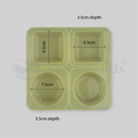 SILICOMOLDS - 125 GMS - ROUND+SQUARE - 4 CVT SILICONE MOLD