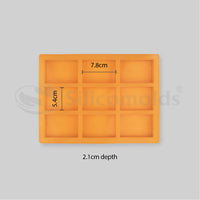 SILICOMOLDS - 90gms - Rectangle Shape -  9 Cavities Silicone Soap Mold-URP049SM