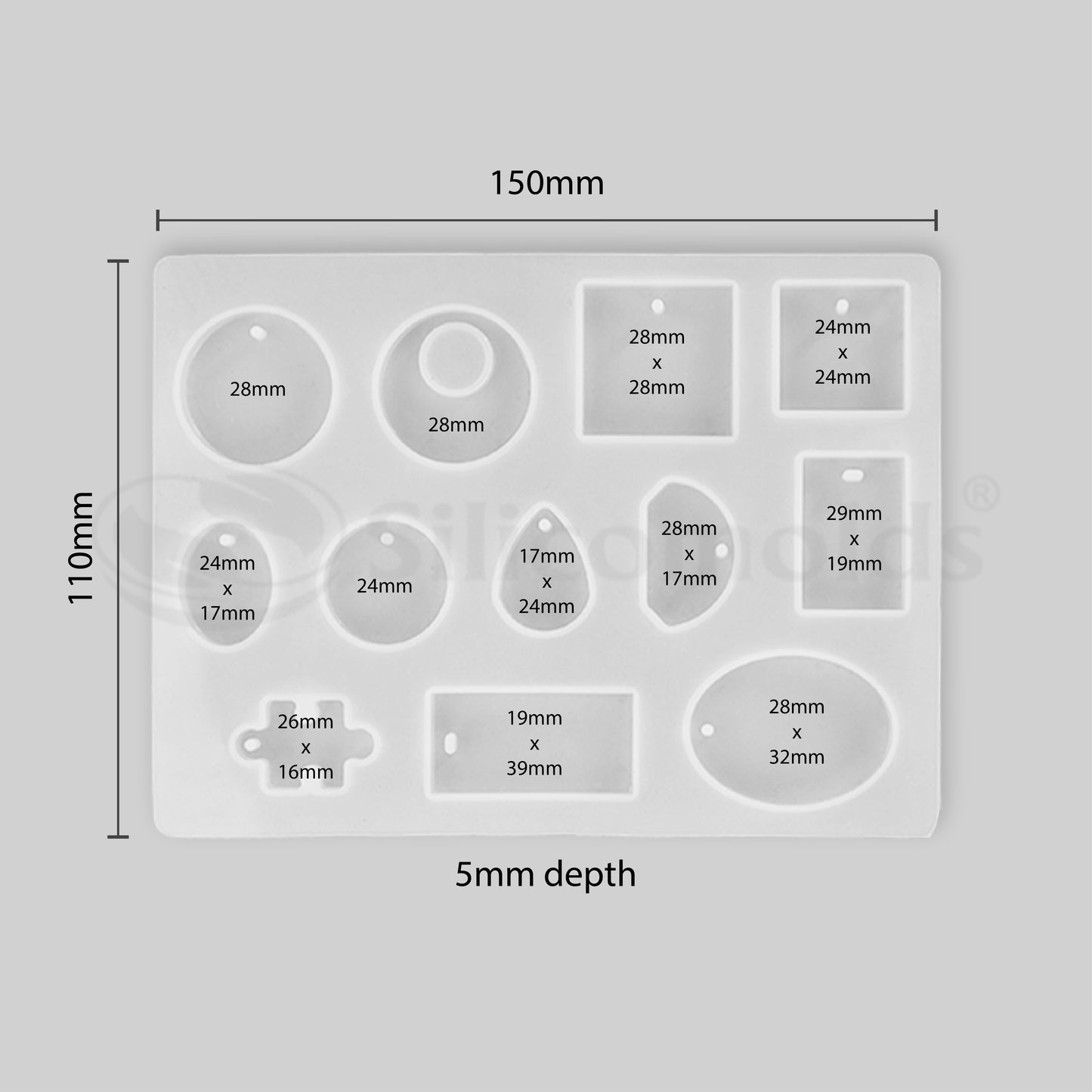 SILICOMOLDS - JEWELLRY MOLD- 12 CAVITY - URP052- RM