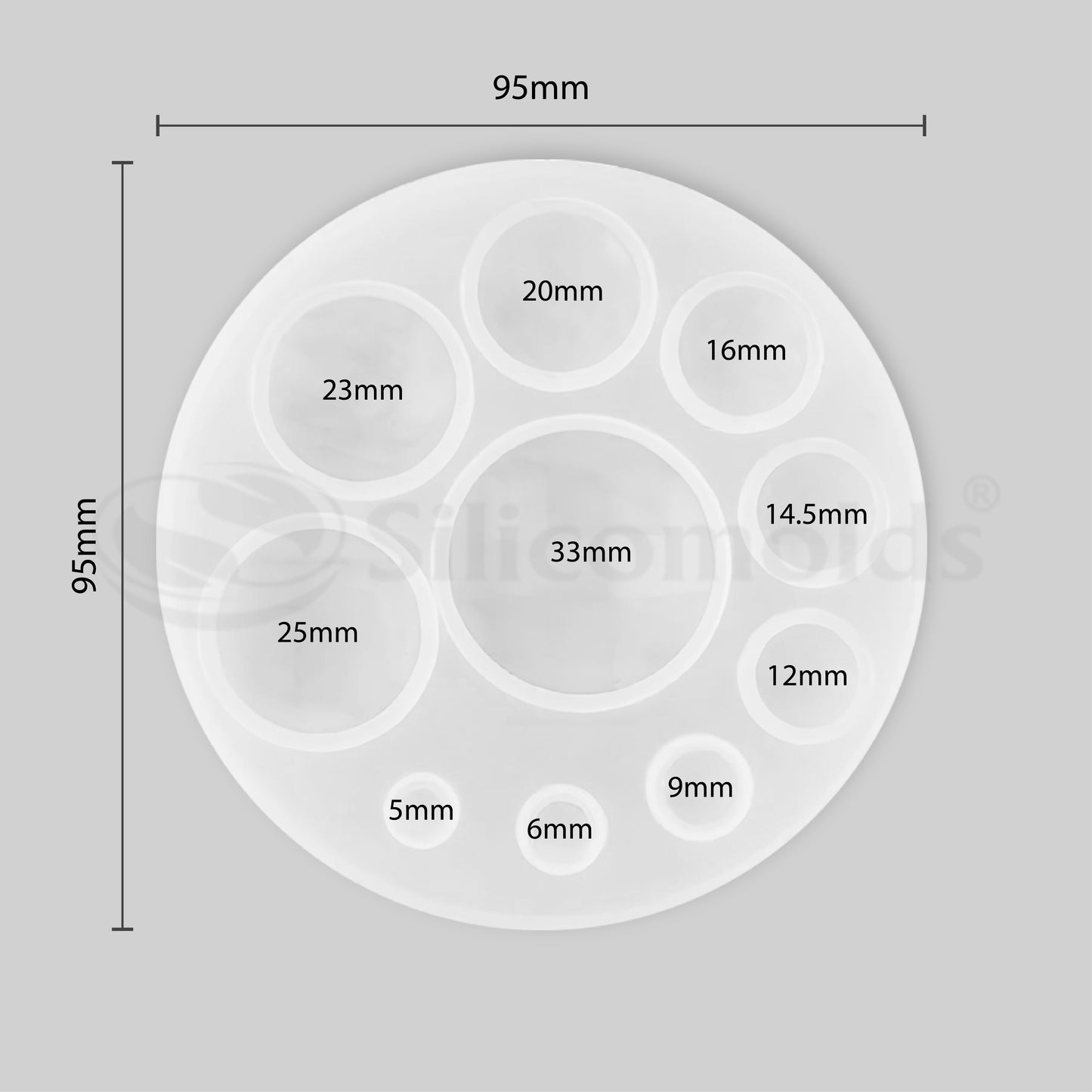 "SILICOMOLDS - GEMSTONE 10 SIZE - URP084-RM"