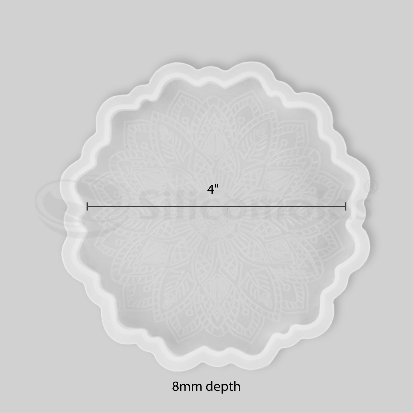 "SILICOMOLDS - 4" X 8mm MANDALA COASTER MOLD - URP106-RM"