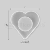 SILICOMOLDS - HEART HAPE - TEALIGHT CANDLE HOLDER MOLD - URP155- RM