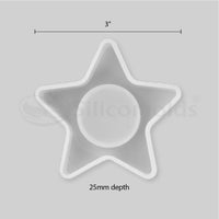 SILICOMOLDS - 3" STAR SHAPE TEALIGHT CANDLE HOLDER MOLD - URP160- RM