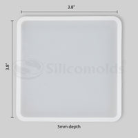 "SILICOMOLDS - 4"" X 4"" X 5MM SQUARE COASTER MOLD - URP164-RM"