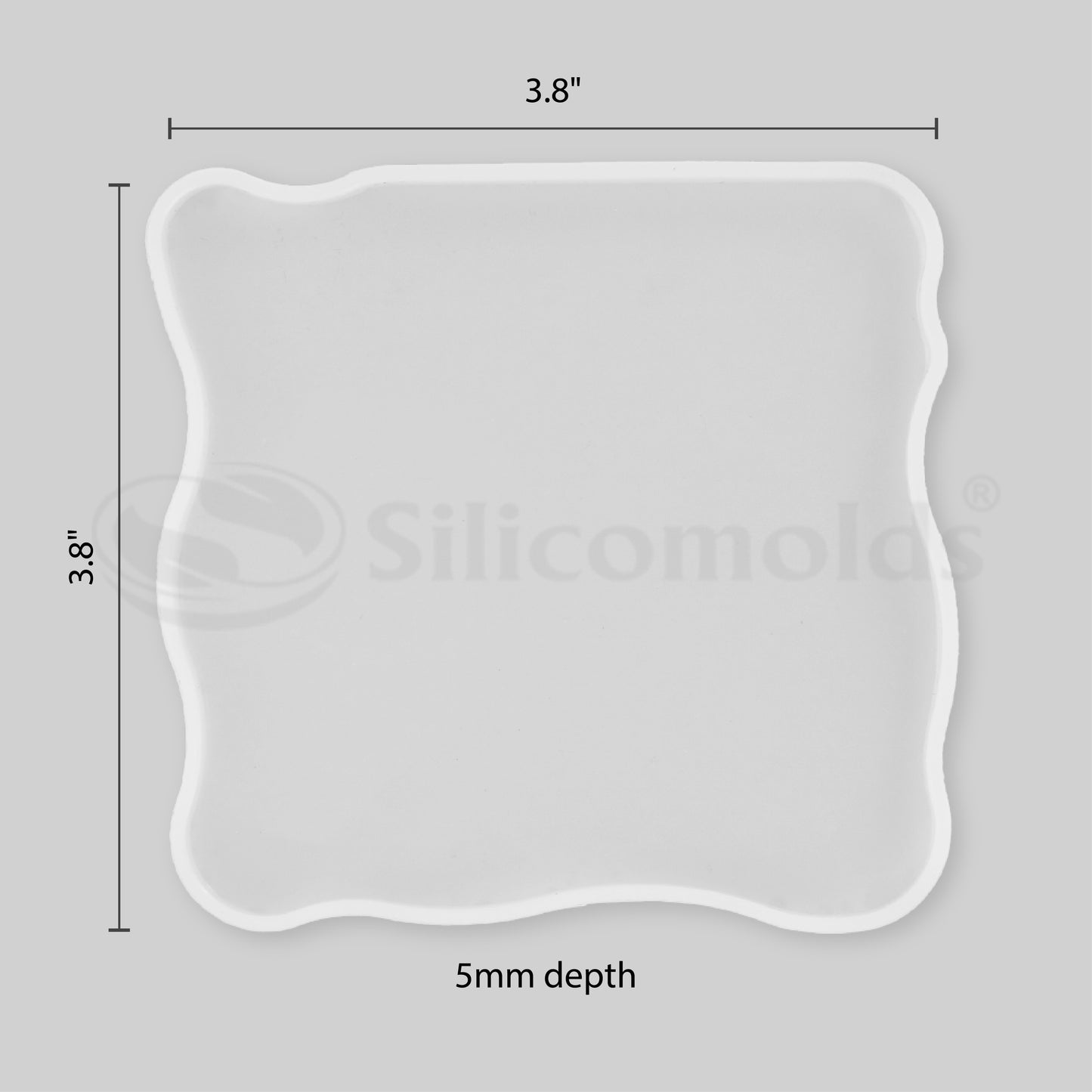 "SILICOMOLDS - 3.8"" X 3.8 X 5MM"" AGATE SQUARE MOLD - URP166-RM