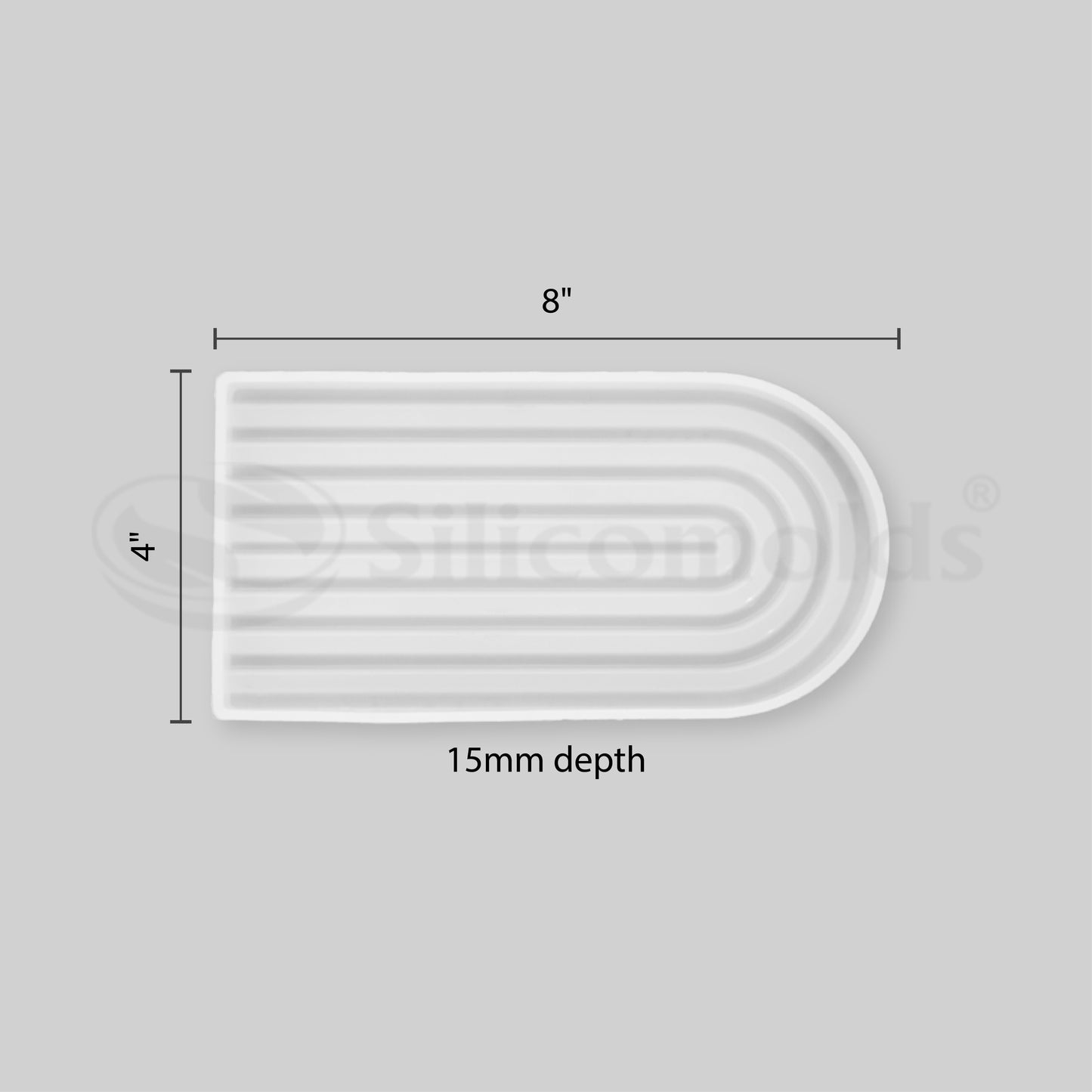 SILICOMOLDS - 4" X 8" SEMI OVAL MOLD - URP168-RM