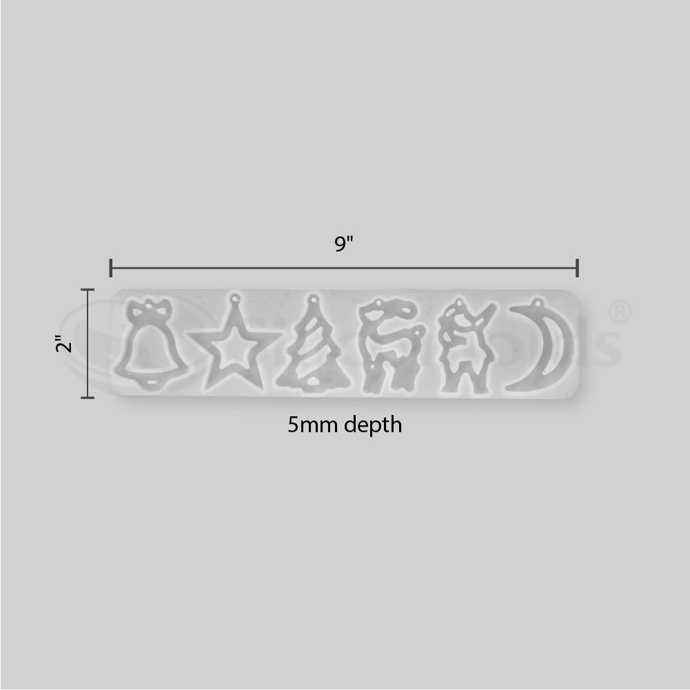 SILICOMOLDS- 6 DESIGN CHRISTMAS MOLD - URP169-RM