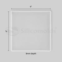 SILICOMOLDS - SILICONE 6" x 8mm SQUARE COASTER MOLD - URP195-RM