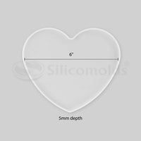 SILICOMOLDS - 6" X 5mm - SILICONE HEART SHAPE COASTER MOLD - URP208- RM