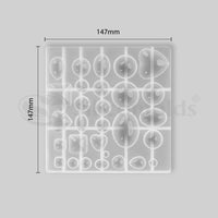 "SILICOMOLDS - 29 CAVITY VARIOUS GEMSTONE MOLD - URP212-RM"