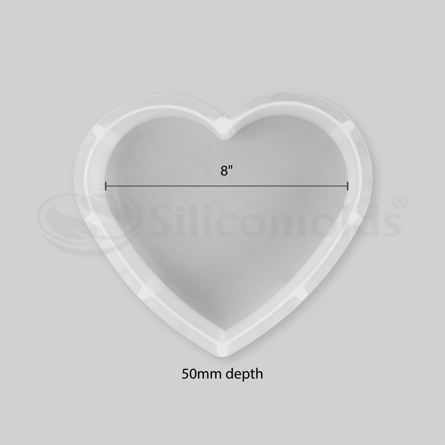 SILICOMOLDS - 8" X 50MM HEART DEEP CASTING - URP232-RM