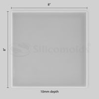 SILICOMOLDS - 8"" x 8"" SQUARE PLAIN TRAY 10MM - URP238RM