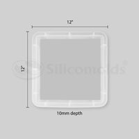 "SILICOMOLDS - 12"" X 12"" X 10MM SQUARE - PLAIN SILICONE MOLD - URP241- RM"