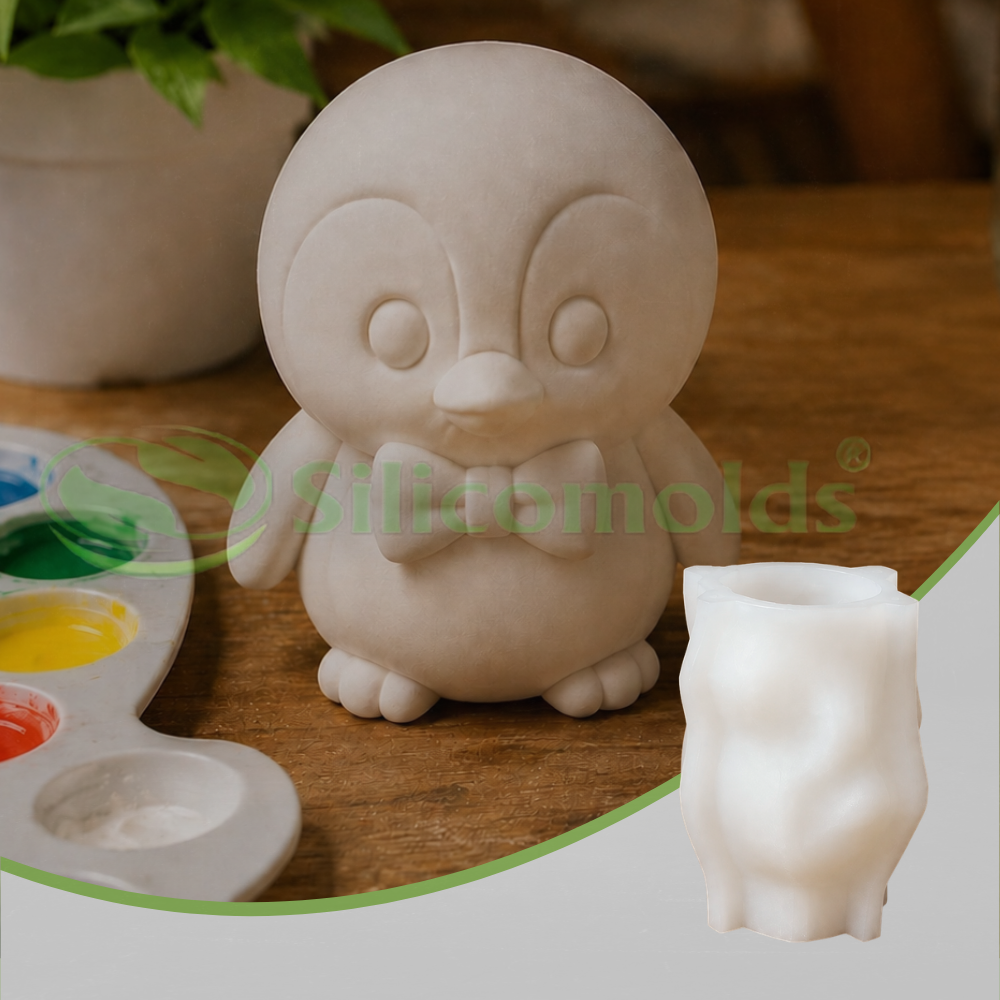 Silicomolds-Paintable Penguin Silicone Mold-URP422PM