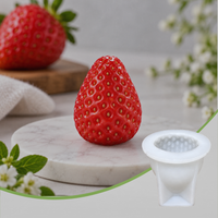 SILICOMOLDS-Strawberry Fruit Candle / Wax / Soap Silicone Mold- URP431CM
