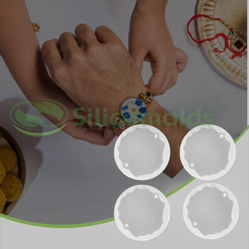 Silicomolds - 1.5"Agate Rakhi Molds - Set Of 4 - URP292A
