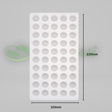 Silicomolds - Ghee Diya Mold - 2.25 gms - Flat Bottom -  18.5 X 10 Mm - 50 Cavities - URP366GD