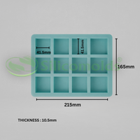 Silicomolds - 20gms - Square Shape - 12 Cavities Soap Mold - URP390SM