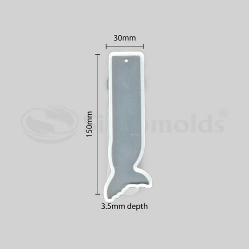 SILICOMOLDS - WHALE TAIL BOOKMARK RESIN MOLD- 6" X 30MM X 3MM - URP096-RM